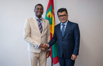 Honourable Minister of State for External Affairs, Shri Pabitra Margherita called on Honourable Dickon Mitchell, Prime Minister of Grenada on 4 October, 2024.